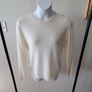 Lord and Taylor Cream Colored Cashmere Sweater XL